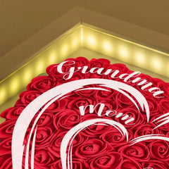 Personalized flower shadow box with customizable names and quotes