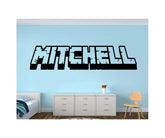 Personalized gamer name decal with 3D look for wall