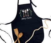 Personalized garden apron with custom name text for adults
