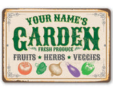 Personalized Garden Sign Decor 8x12 aluminum plaque ready for outdoor use with two screw holes
