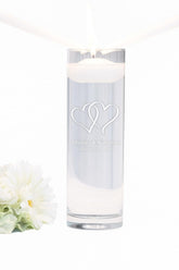 Personalized Glass Unity Floating Candle Vase ceremony engraving Names Date