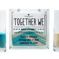 Personalized glass unity sand set with permanent ink