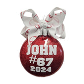 Personalized glitter name Christmas ornament with gift box