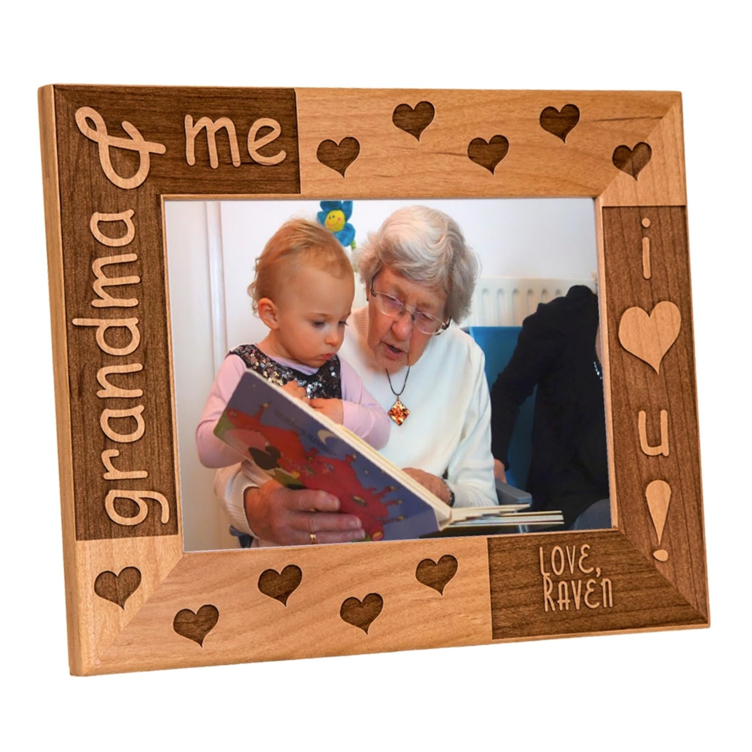 Personalized Grandma & Me Picture Frame with granddaughter and grandson names
