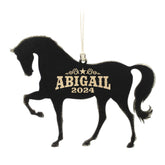 Personalized horse Christmas ornament walking style on birch wood