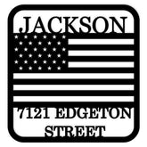Personalized address numbers metal sign with custom last name option
