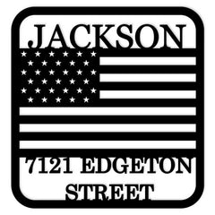 Personalized address numbers metal sign with custom last name option