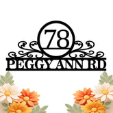 Front view of personalized house number sign for outdoor wall art