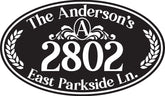 oval personalized house number sign aluminum 12x7