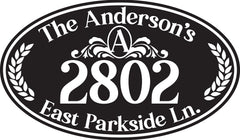oval personalized house number sign aluminum 12x7