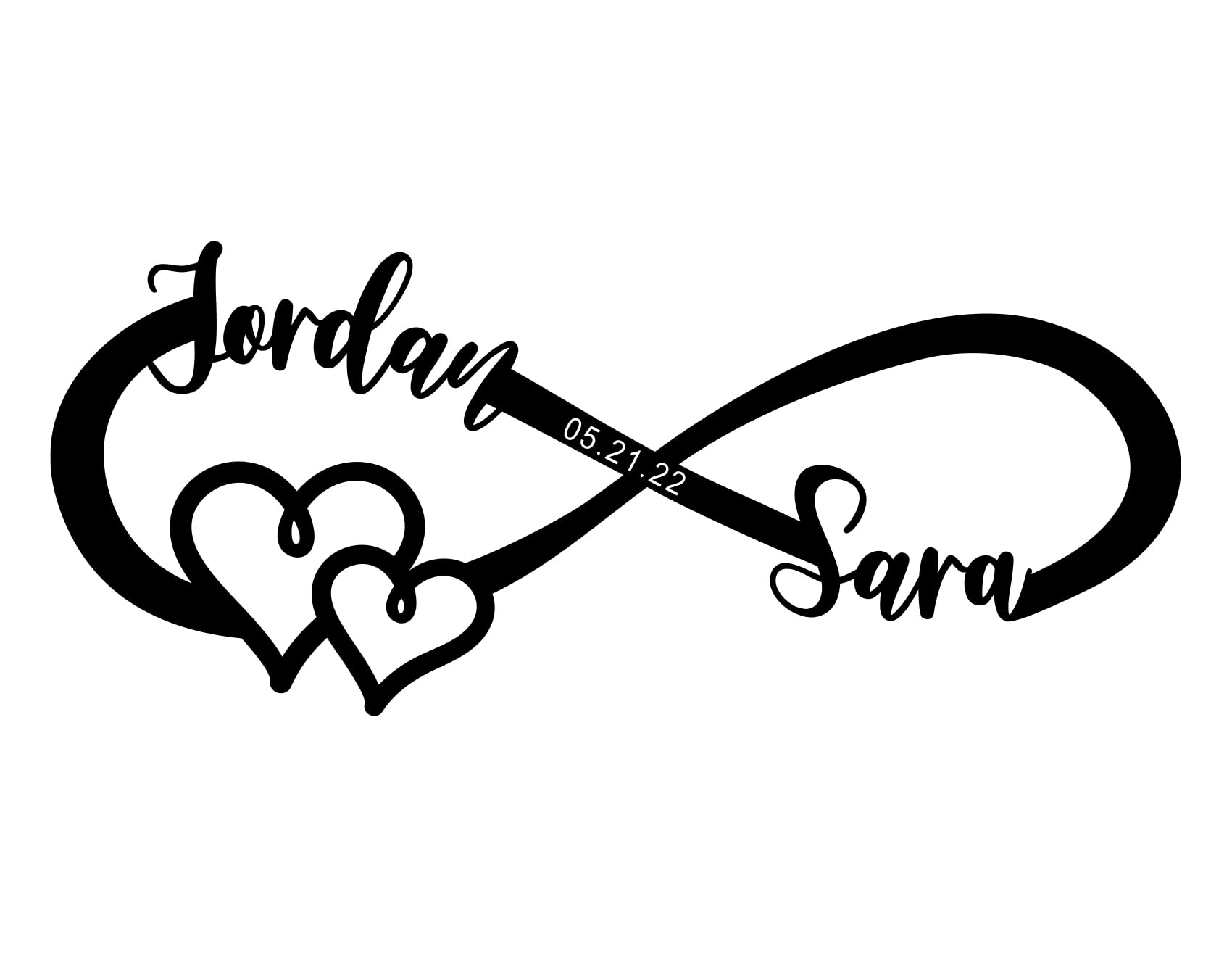 Personalized Infinity Sign laser-cut 14-gauge steel wall plaque