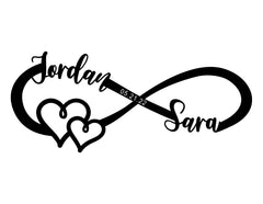 Personalized Infinity Sign laser-cut 14-gauge steel wall plaque