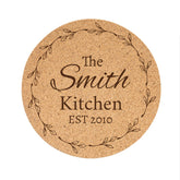 personalized cork trivet 7 inch for kitchen surfaces