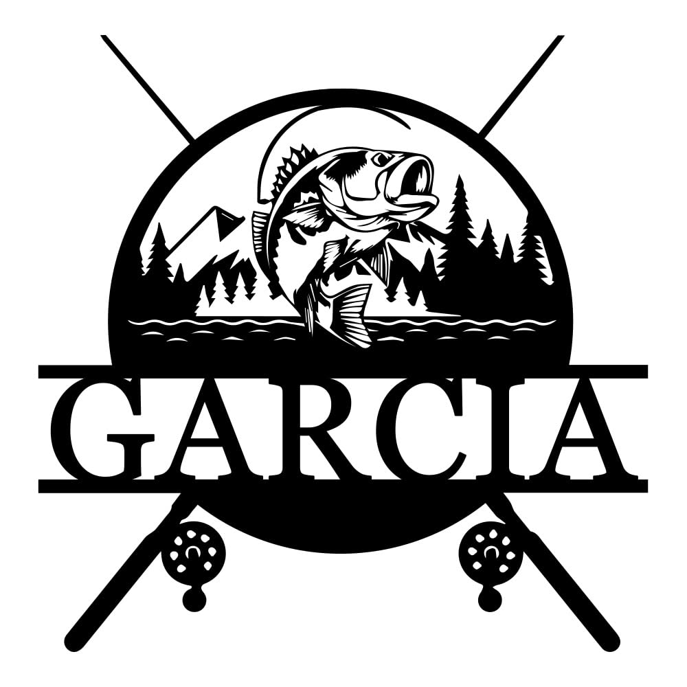 Close up of personalized lake house decor sign in 14-gauge steel