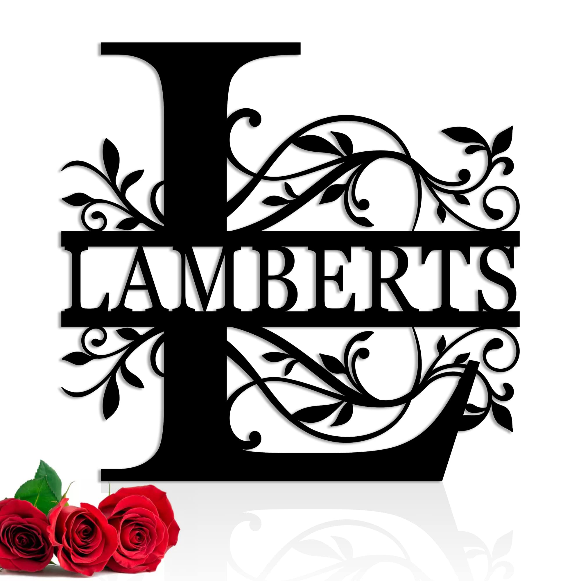 Personalized Last Name Metal Sign front view