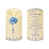 Personalized LED Granddaughter Candle 3x6 inch size with flickering flame