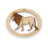 Personalized lion ornament ready to hang on Christmas tree