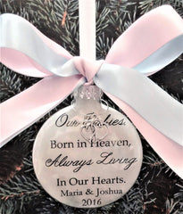 Satin bow color options on memorial ornament