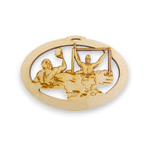 Personalized Mens Water Polo Ornament natural wood engraving