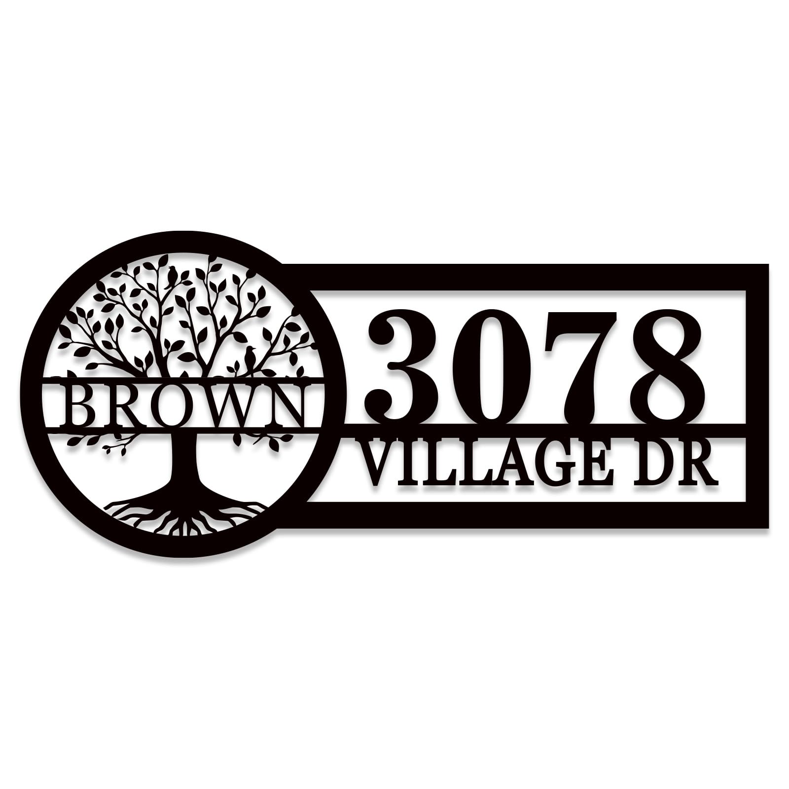 Personalized metal address plaque for home exterior