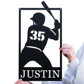 Personalized metal baseball team athlete name sign product image