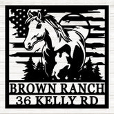 Personalized metal farm sign with house number for outdoor use