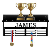Personalized Metal Medal Hanger Display Trophy Shelf wall mounted