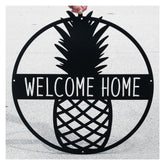Personalized metal pineapple wall sign front view