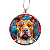 Personalized name pitbull dog ornament front view with name customization