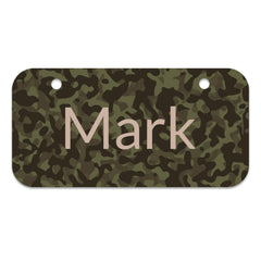 6x3 inch metal name plate for bike tag for baby toddler or kid in camo