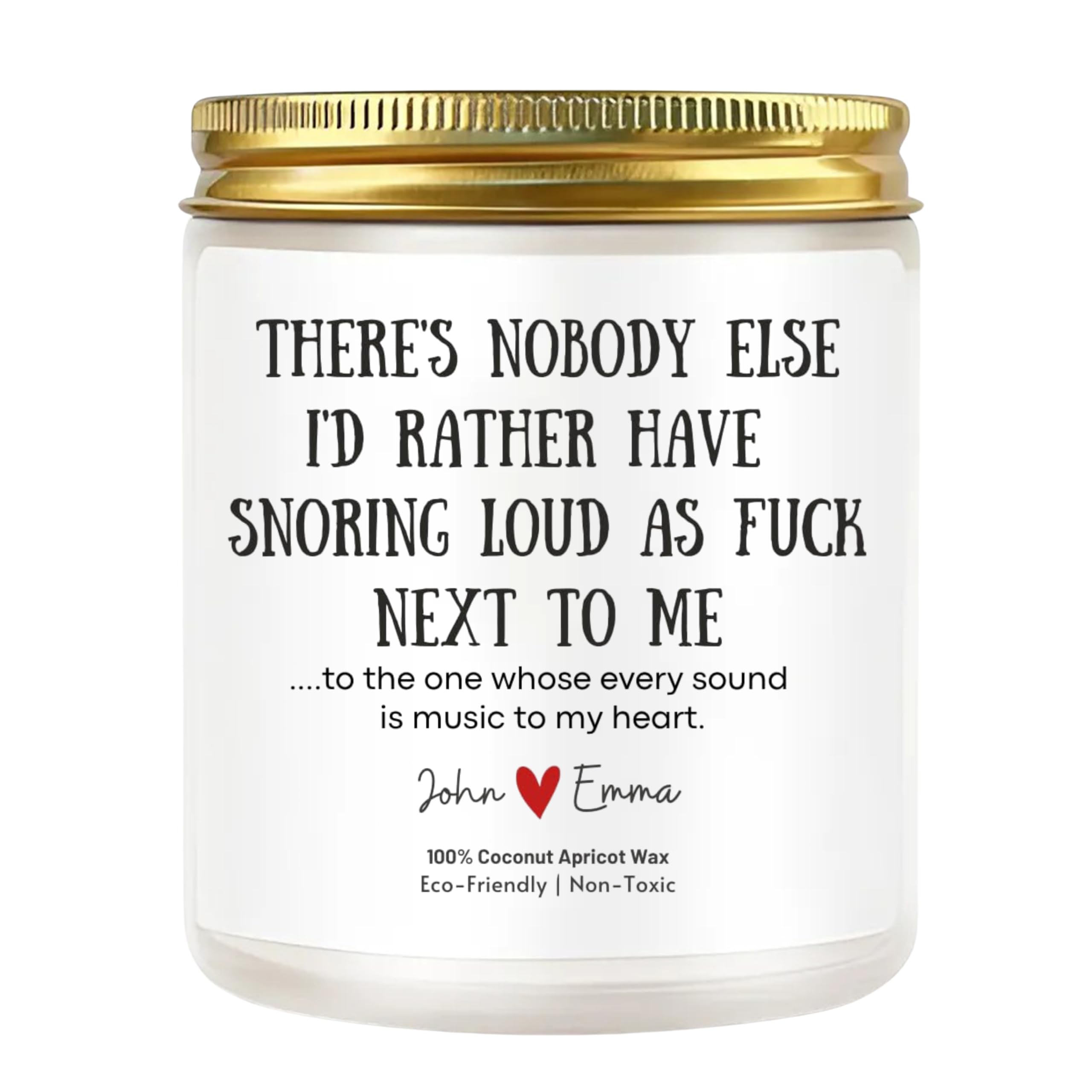 Personalized Naughty Couple Candle with custom names and amber glass vessel