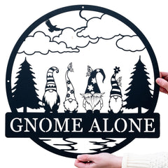 Personalized Outdoor Gnome Name Sign custom name metal sign