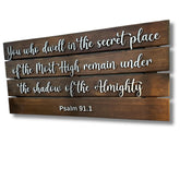 Personalized solid wood Bible Verse Sign front view