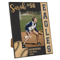 Personalized sports frame solid wood with engraving