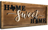 Personalized Sweet Home Sign with States indoor display front view