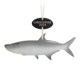 Personalized tarpon fish ornament on 1/8 inch birch wood