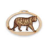 Personalized Tiger Ornament handcrafted in South Carolina studio from birch wood