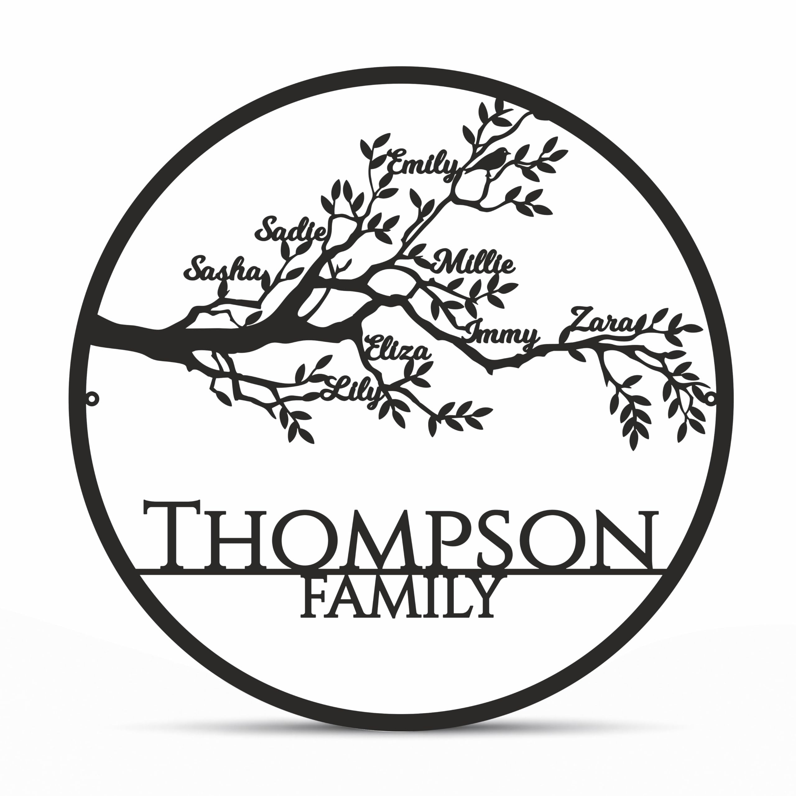 Personalized Tree of Life family sign with custom last name