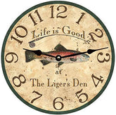 Personalized Trout Fishing Clock with rainbow trout design