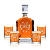Personalized whiskey decanter with laser engraving option