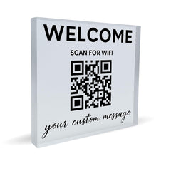 Personalized Wifi QR Acrylic Block 4x4 inch size