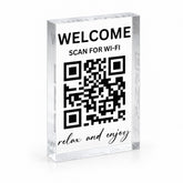 Personalized Wifi Sign 4x6 inch clear acrylic with QR code