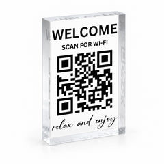 Personalized Wifi Sign 4x6 inch clear acrylic with QR code