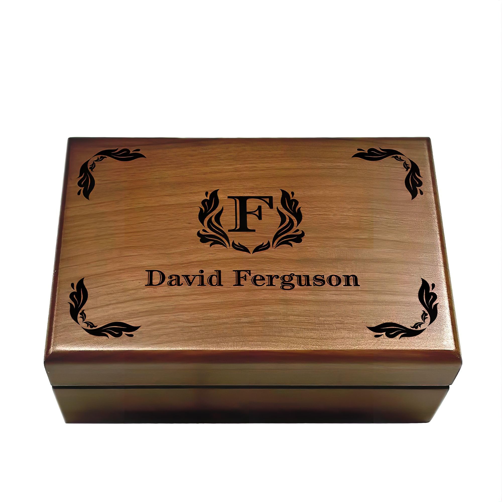 Personalized wooden box for husband with engraving option