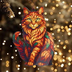Pet memorial decor Maine Coon ornament display