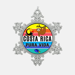 Pewter Christmas Ornament Costa Rica Pura Vida 3 inch Metal Snowflake