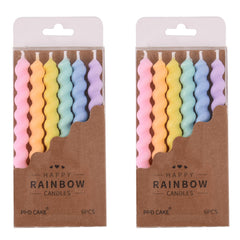 PHD CAKE 12-Count Macaron Spiral Birthday Candles elegant twisted design on cake