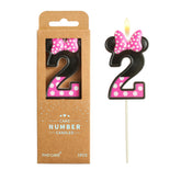 PHD CAKE pink and black mouse 2 number birthday candle