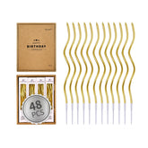 PHD CAKE 48-count gold spiral candles packaging