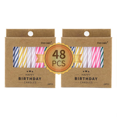 PHD CAKE 48-count multicolored birthday candles bulk pack